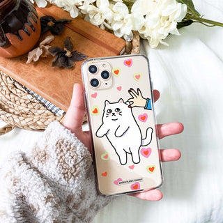 Cat Heart Clear Phone Case
