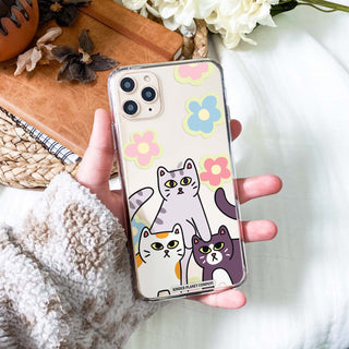 Cute Cats Clear Phone Case