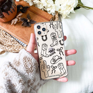 Tres Chic Black & White Clear Phone Case
