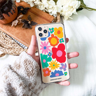 Funky Floral Clear Phone Case