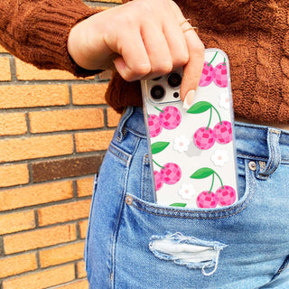 Disco Cherries Clear Phone Case