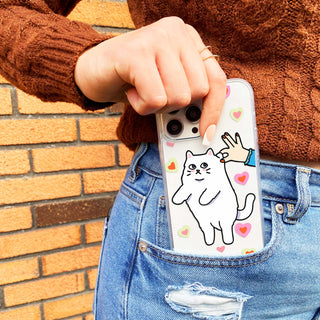 Cat Heart Clear Phone Case