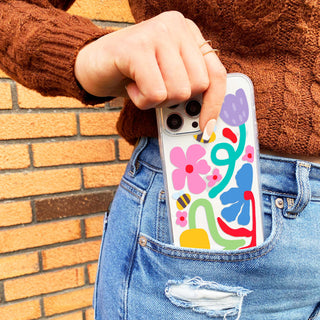 Funky Flowers Clear Phone Case