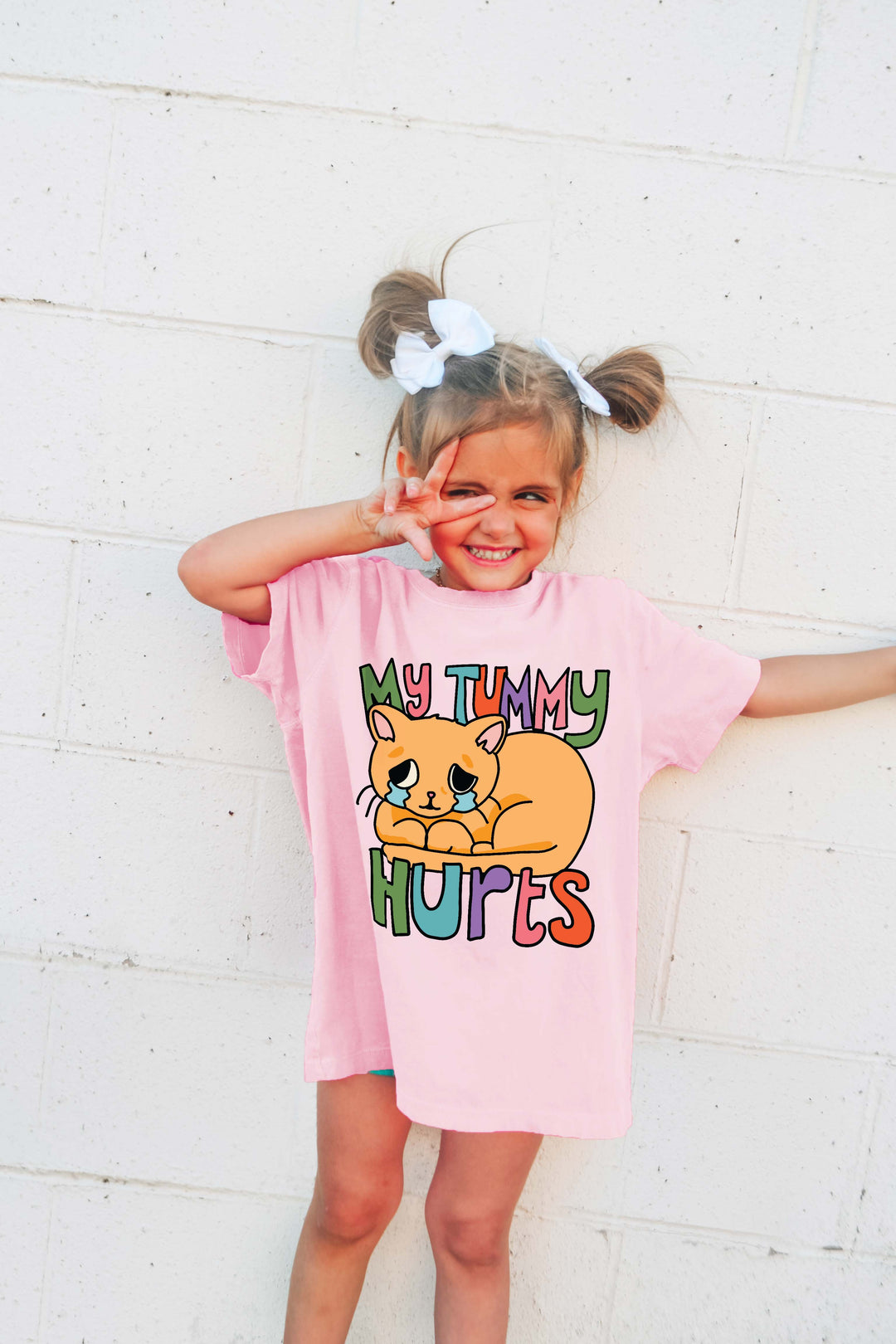 'My Tummy Hurts' Kid's Cat T-shirt