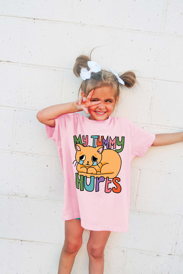 'My Tummy Hurts' Kid's Cat T-shirt