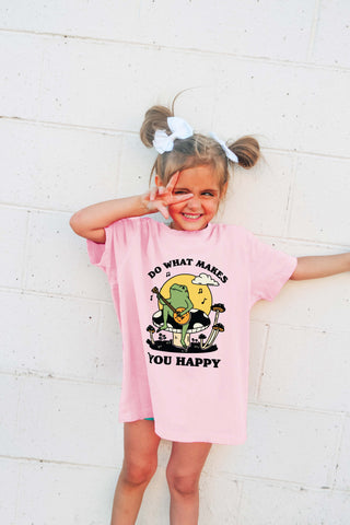 'what makes you Happy' Kid's Frog T-shirt