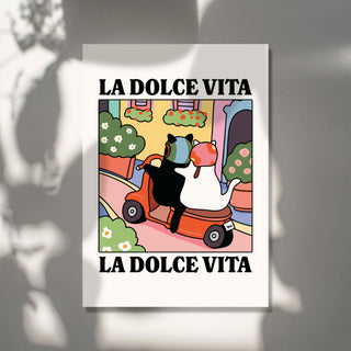 'La dolce Vita' Cat Print