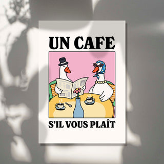 Un Cafe Sil Vous Plait Goose Print