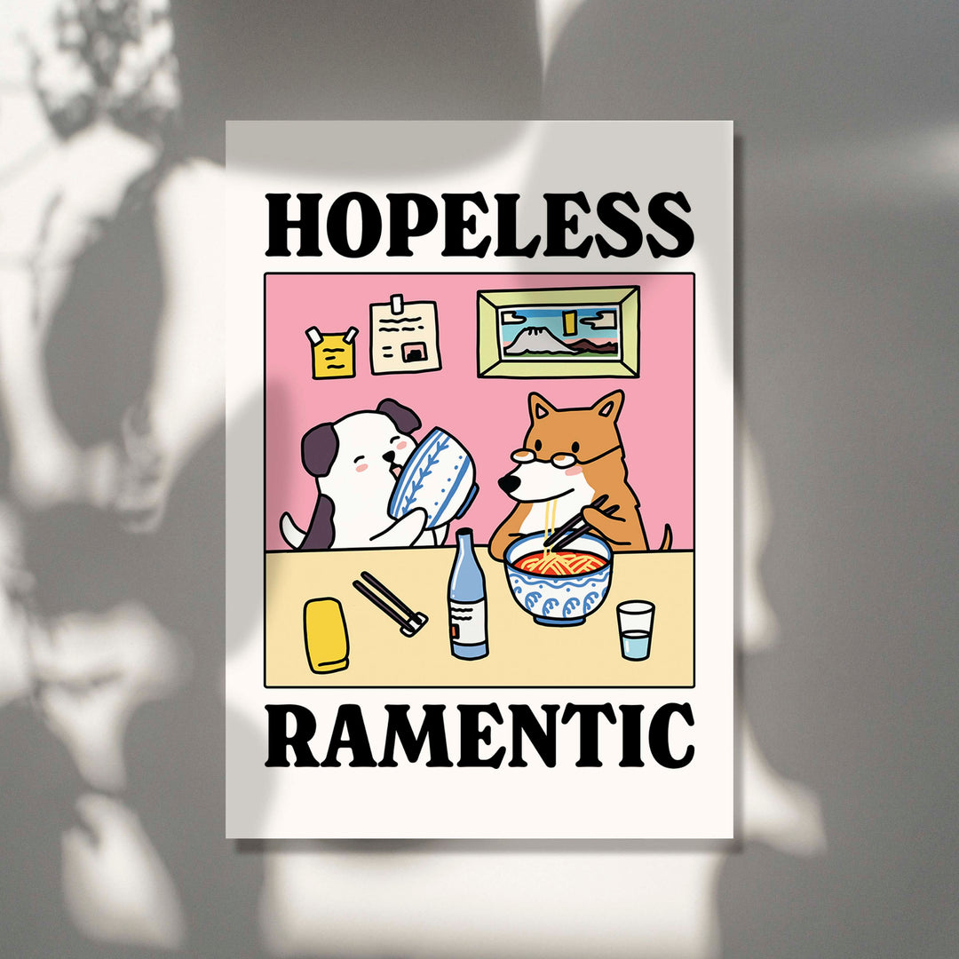 'Hopelessly Ramentic' Pink Dog Print