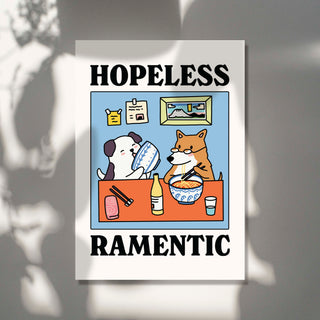 'Hopelessly Ramentic' Blue Dog Print