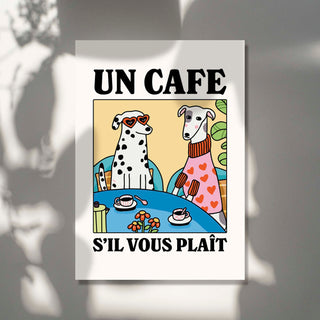 Un Cafe Sil Vous Plait Dog Print