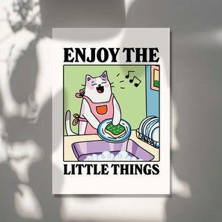 Enjoy The Little Things Cat Print