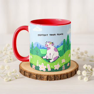 Protect Your Peace Cow Mug
