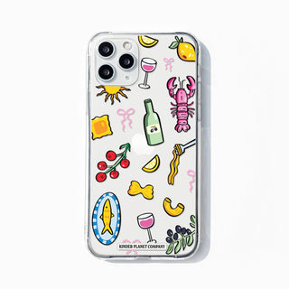 'Repeating Italian Summer' Clear Phone Case