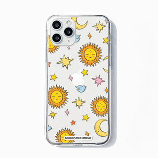 'Repeating Sun-Transparent' Clear Phone Case
