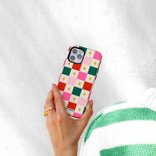 Retro Checkerboard Tough Phone Case