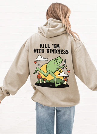 'Kill em with Kindness' Frog Hoodie