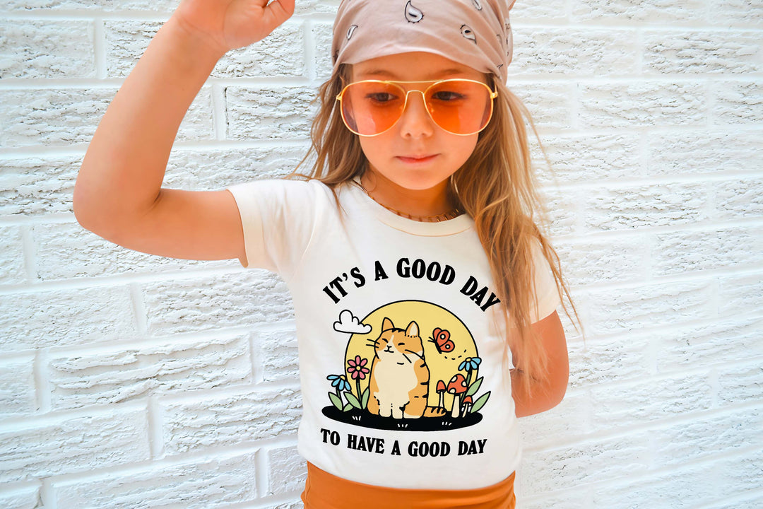 'good day' Kid's Cat T-shirt