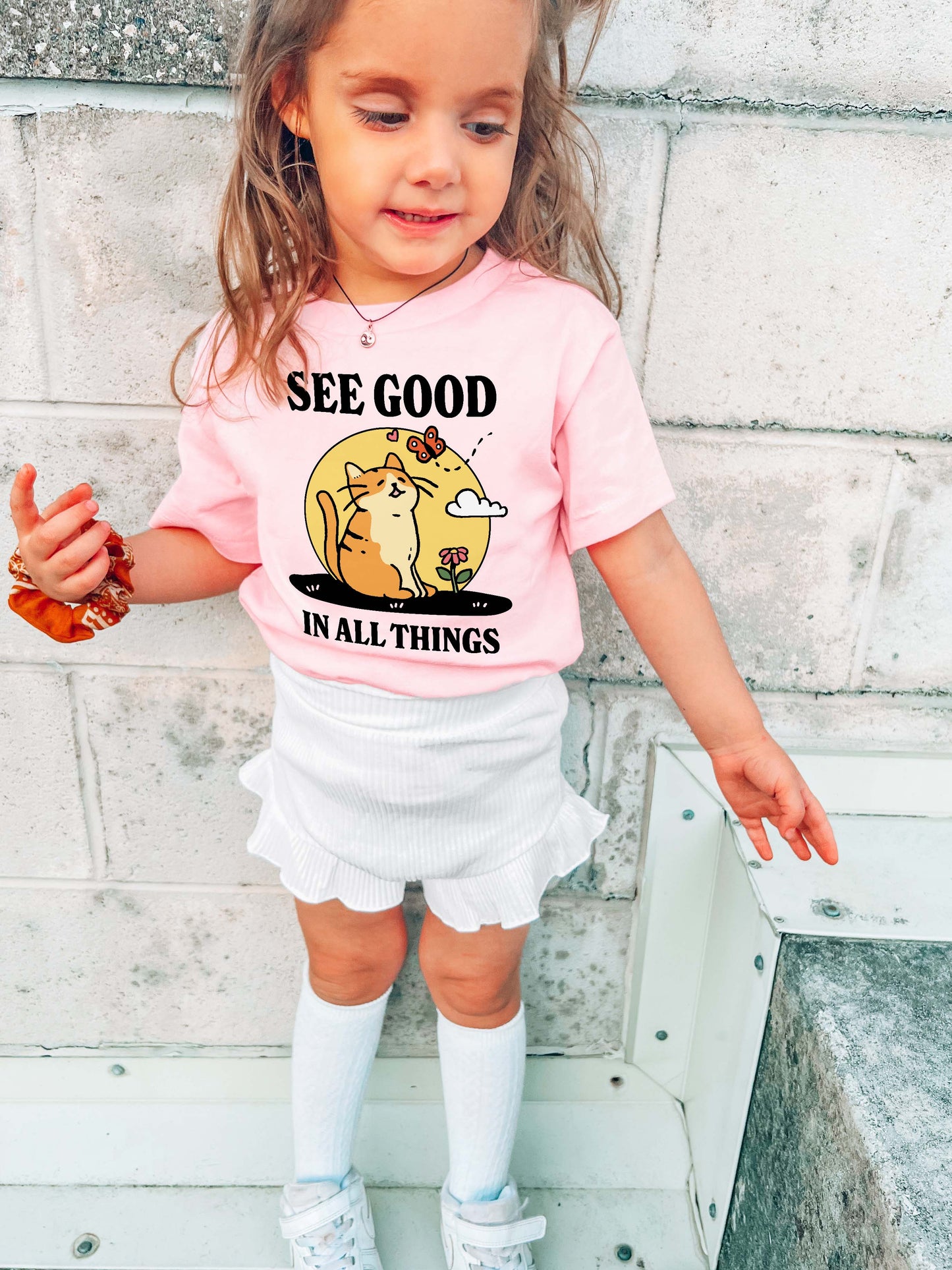 'See Good in all Things' Kid's Cat T-shirt