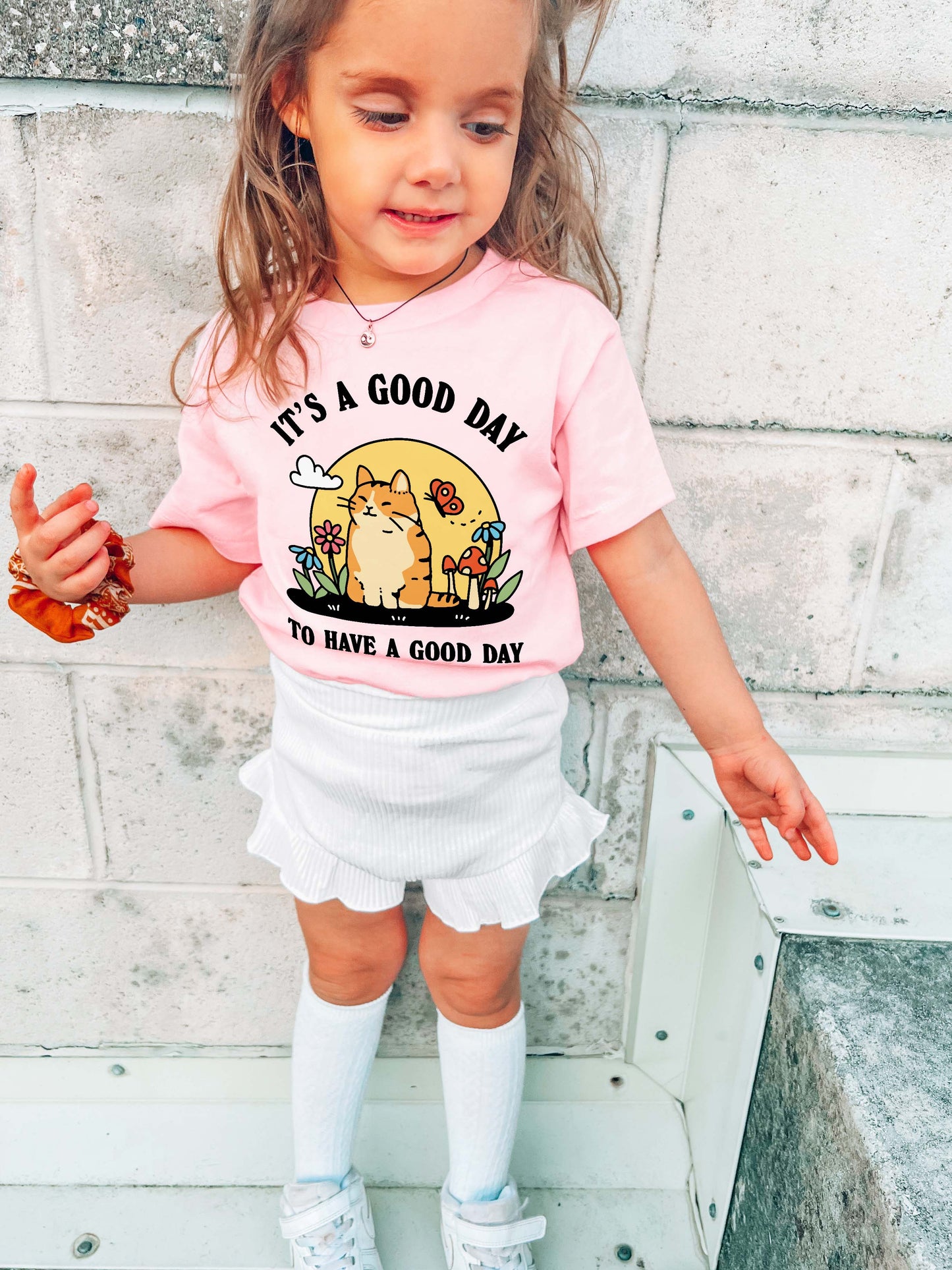 'It's a good day to have a good day' Kid's Cat T-shirt
