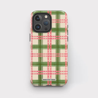 Strawberry Matcha Plaid Tough Magsafe Phone Case