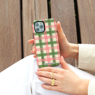 Strawberry Matcha Plaid Phone Case