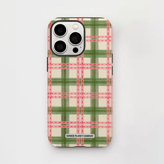 Strawberry Matcha Plaid Phone Case