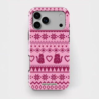 Sugarplum Knitted Cats Tough Phone Case