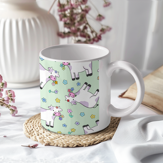 Taste the Flowers Cow Mug