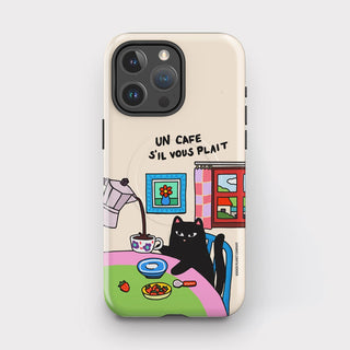 Un Cafe S'il Vous Plait Cat Tough Magsafe Phone Case
