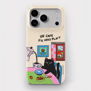 Un Cafe S'il Vous Plait Cat Snap Phone Case
