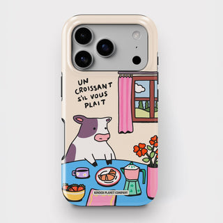 'Un Croissant Sil Vois Plait' Cow Tough Phone Case