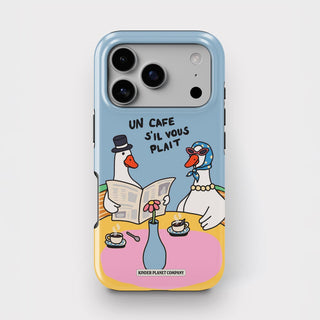 Un Cafe Sil Vous Plait Goose Blue Tough Phone Case