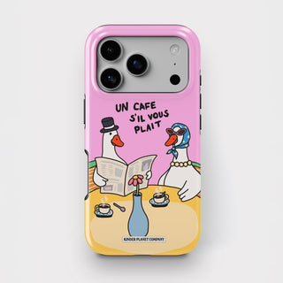 Un Cafe Sil Vous Plait Goose Pink Tough Phone Case