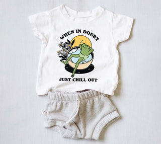 'When in doubt just chill out' Kid's Frog T-shirt