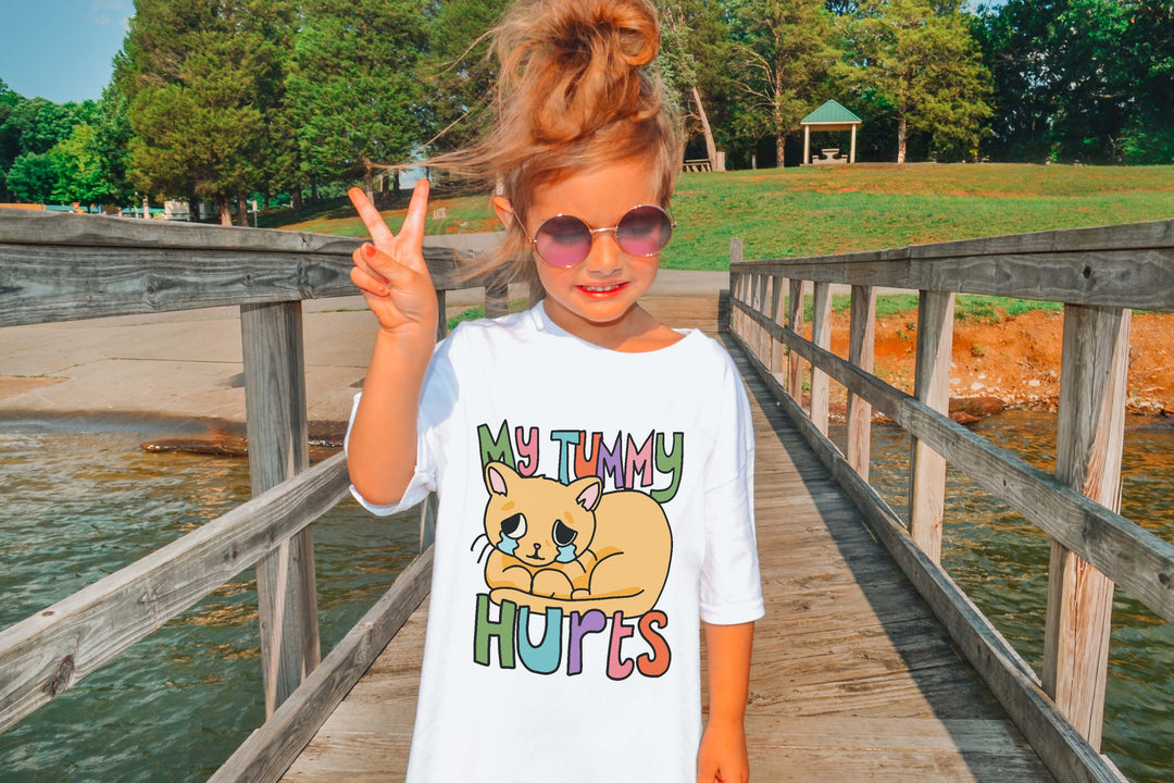 'My Tummy Hurts' Kid's Cat T-shirt