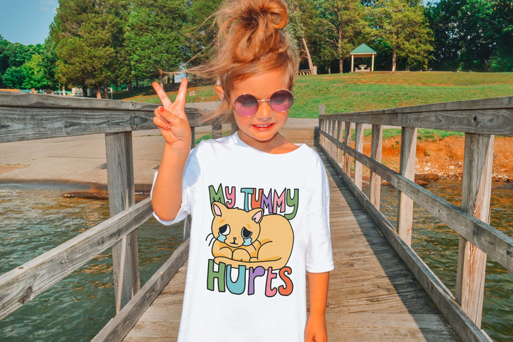 'My Tummy Hurts' Kid's Cat T-shirt