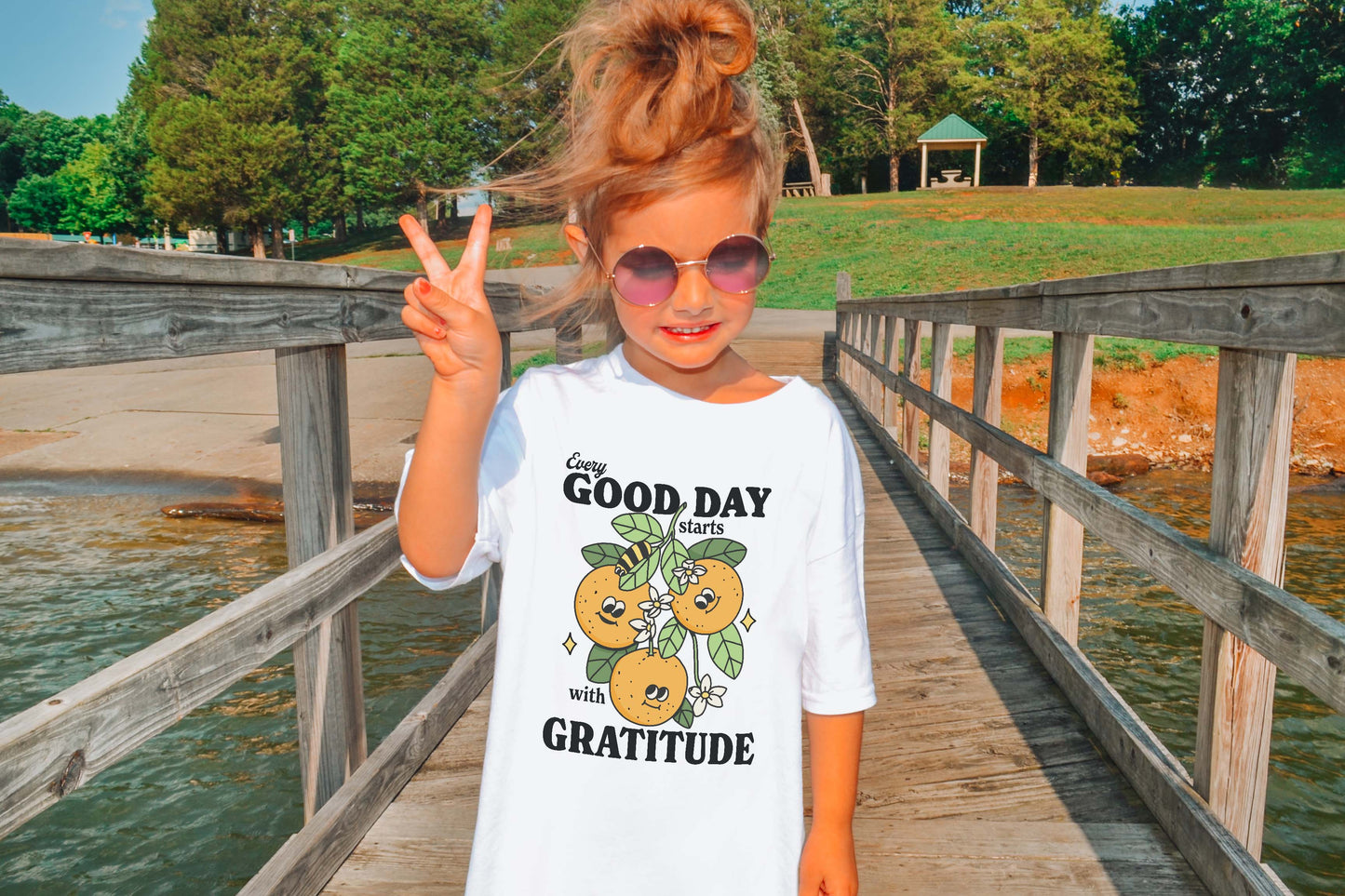 'Everyday starts with Gratitude' Kid's Fruit T-shirt