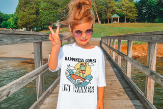 'Happiness in Waves' Kid's Frog T-shirt