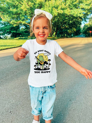 'what makes you Happy' Kid's Frog T-shirt