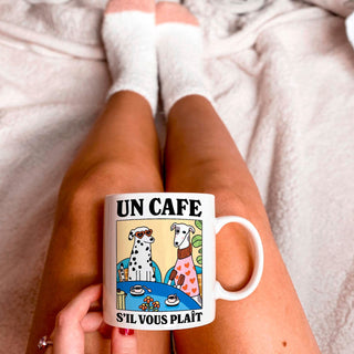 'Un Cafe Sil Vous Plait' Dog Mug