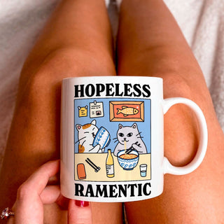 'Hopeless Ramentic' Cat Mug