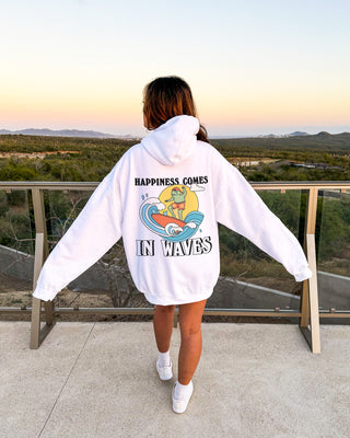 'Happiness in Waves' Frog Hoodie