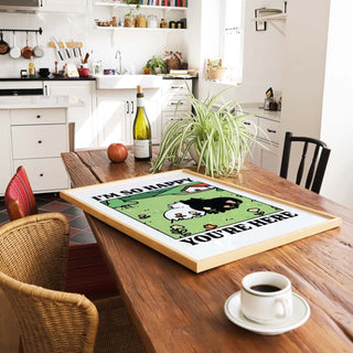 I'm So Happy You're Here Cat Print