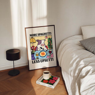 'More Spaghetti Less Upsetti' Cow Print