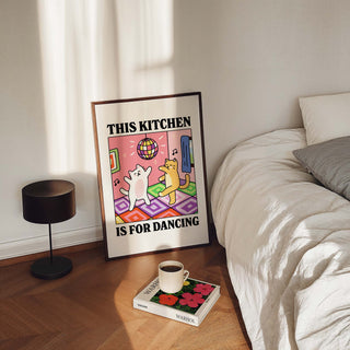 'This Kitchen is for Dancing' Cat Print