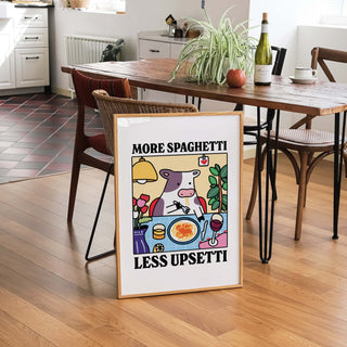 'More Spaghetti Less Upsetti' Cow Print
