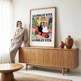 'La dolce Vita' Cat Print