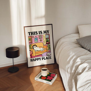 This Is My Happy Place Cat Couch Print