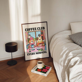 Coffee Club Every Morning Dog Print